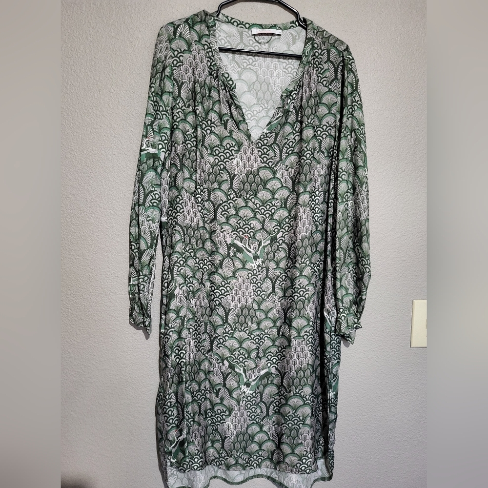 Coster Coppenhagen Green and White Patterned Sheath Size 42 (10)  Dress
